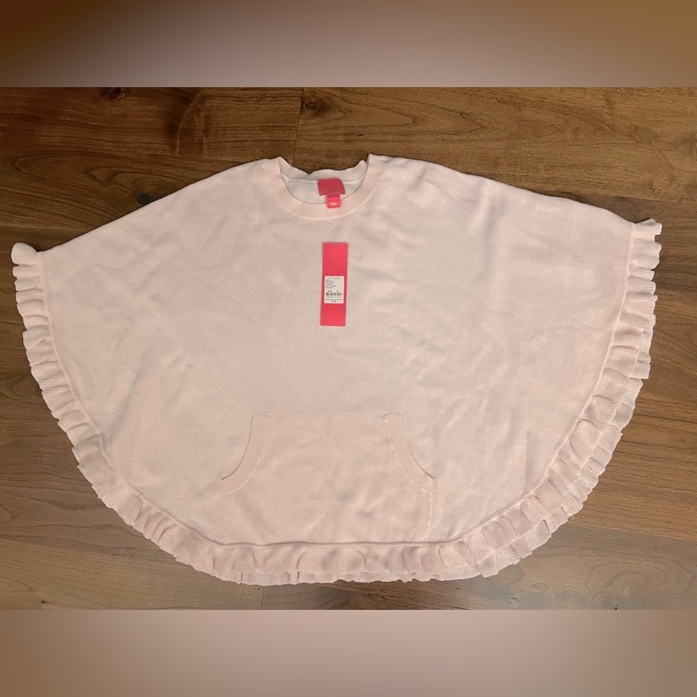 NWT pink poncho girls XL